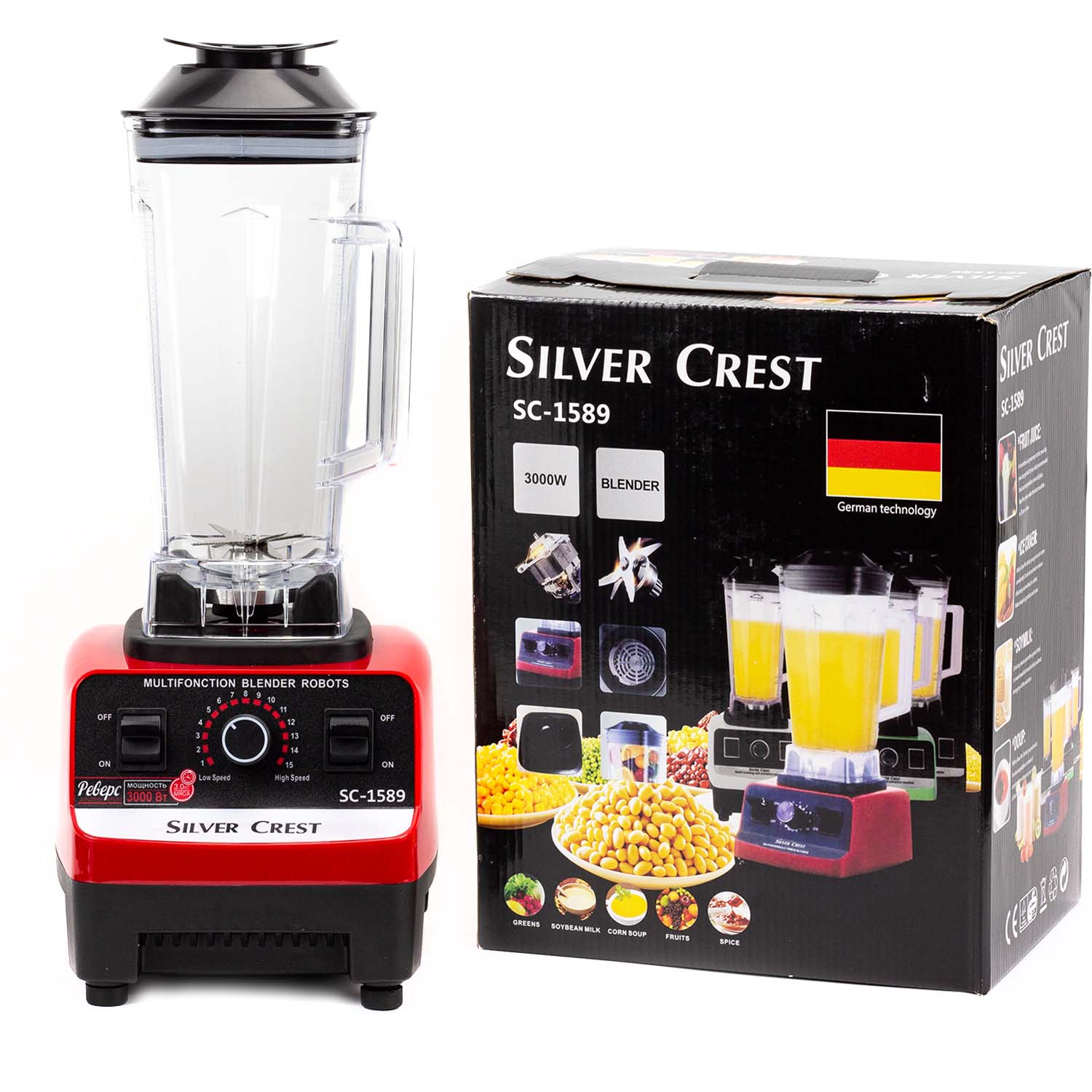 Професійний стаціонарний блендер Silver Crest SC-1589, 3000вт