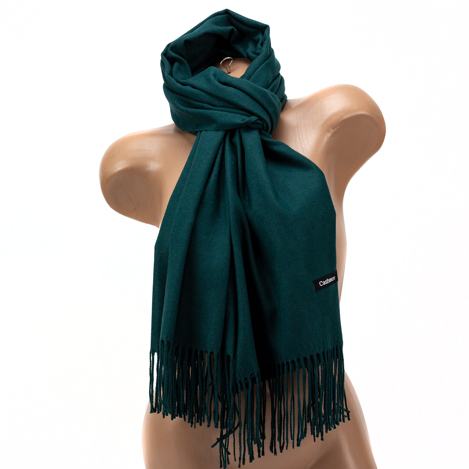 Жіночий кашеміровий шарф LuxWear S47022 Темно-зелений