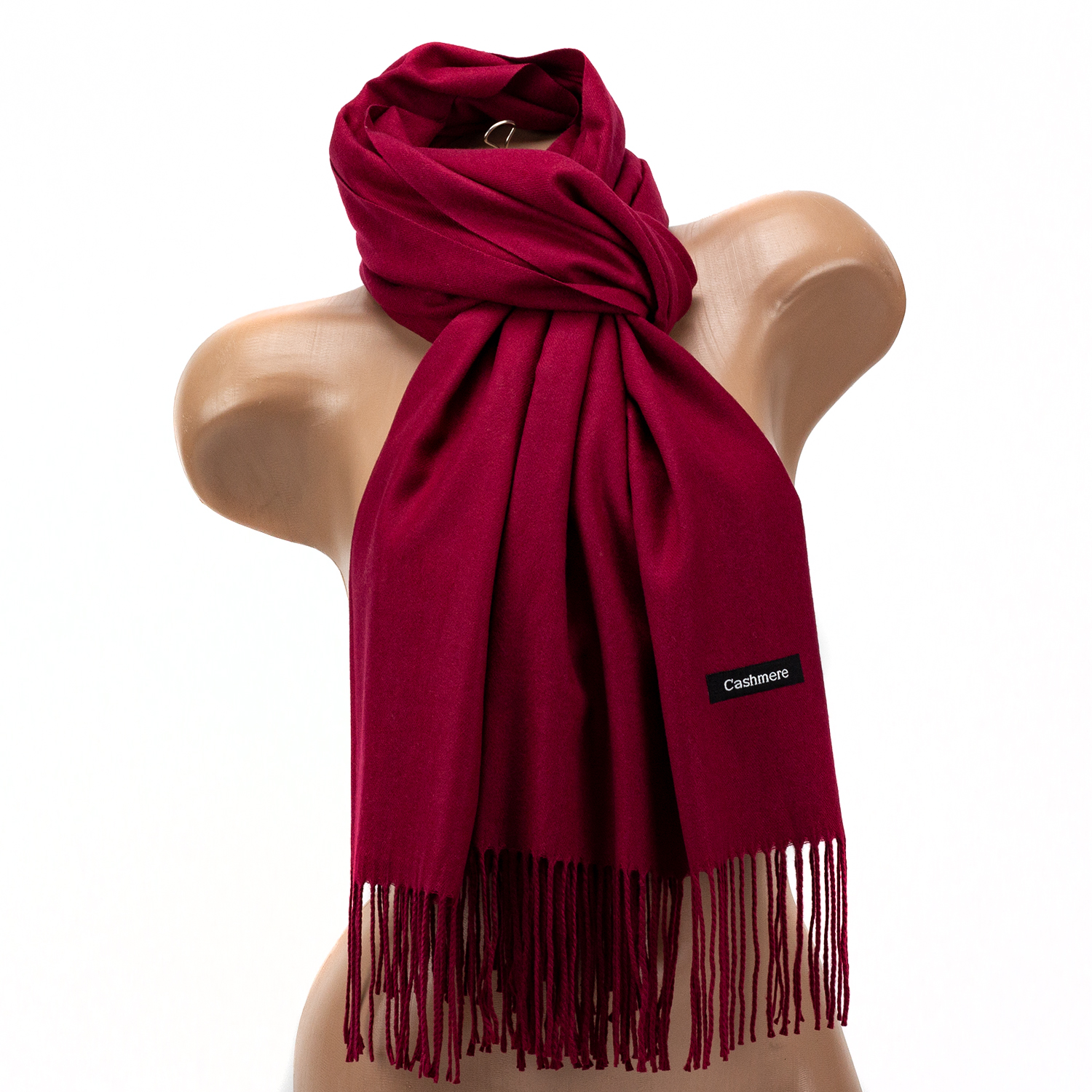 Уценка! Женский кашемировый шарф LuxWear DEF-S47007 бордовый