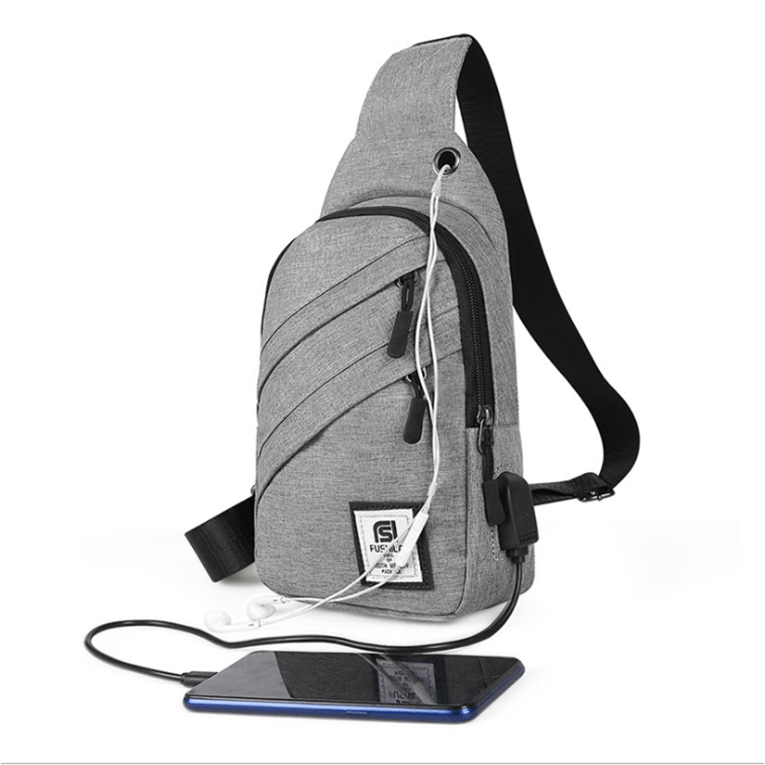 Мужская сумка слинг Joy Art SP2340, Серая