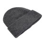 Женская шерстяная шапка бини оверсайз тёмно-серая (dark gray)