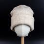 Женская шерстяная шапка бини оверсайз бежевая (ivory)