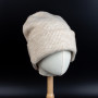 Женская шерстяная шапка бини оверсайз бежевая (ivory)