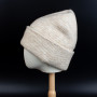 Женская шерстяная шапка бини оверсайз бежевая (ivory)