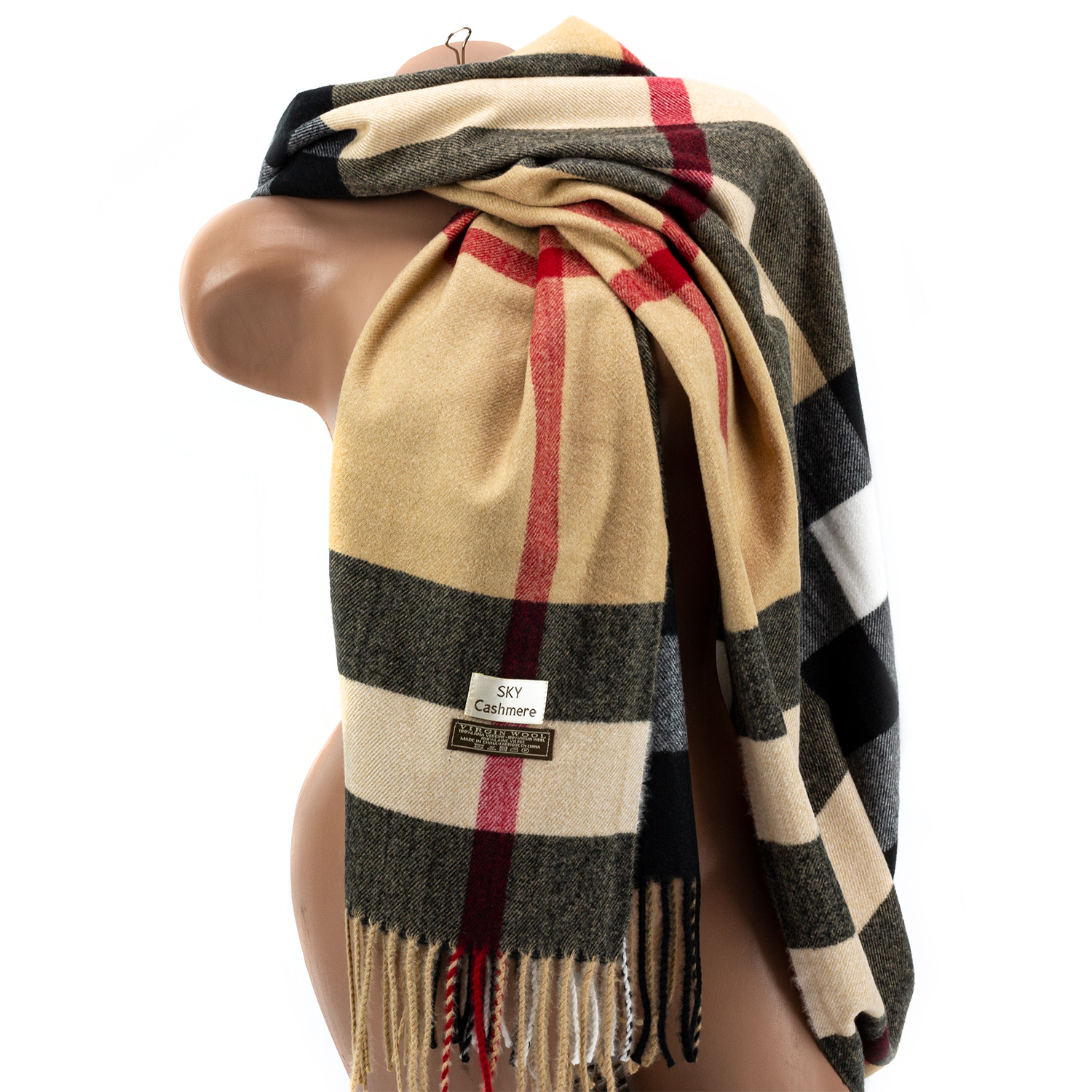 Жіночий кашеміровий шарф  LuxWear S131002, Burberry Light