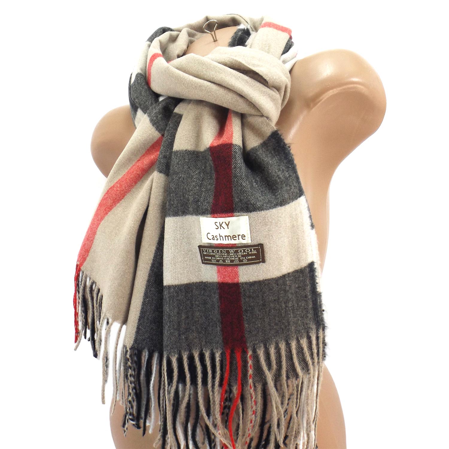 Женский шерстяной шарф Sky Cashmere S176003 Burberry, бежевый