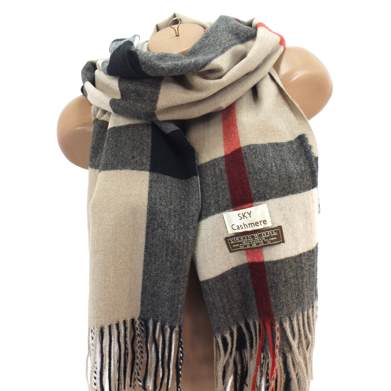 Женский шерстяной шарф Sky Cashmere S176003 Burberry, бежевый