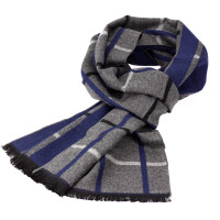 Чоловічий шарф у клітку LuxWear MS1005 сірий