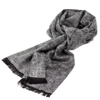 Чоловічий шарф у клітку LuxWear MS1006 сірий