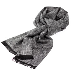 Чоловічий шарф у клітку LuxWear MS1006 сірий