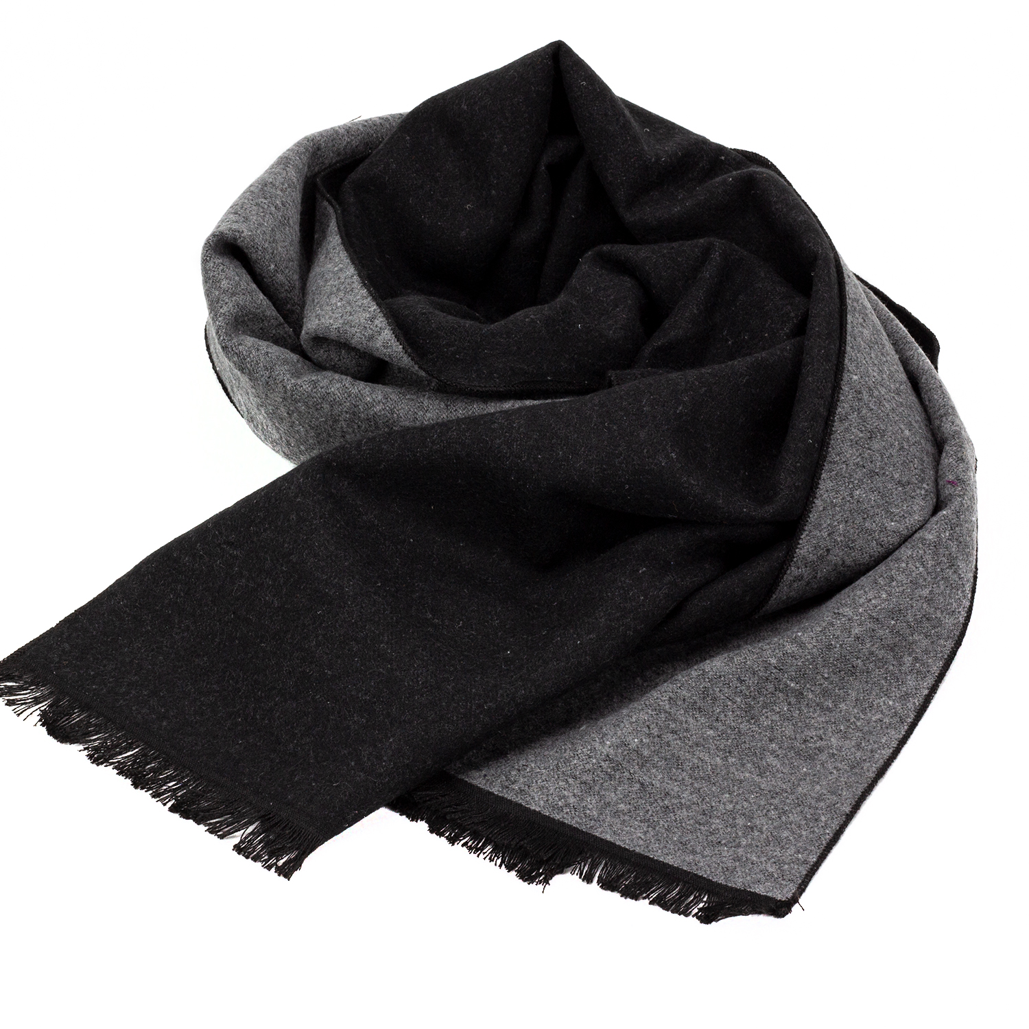 Мужской шарф LuxWear MS2001 черный с серым