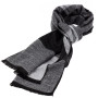 Мужской шарф в клетку LuxWear MS2011 черный с серым