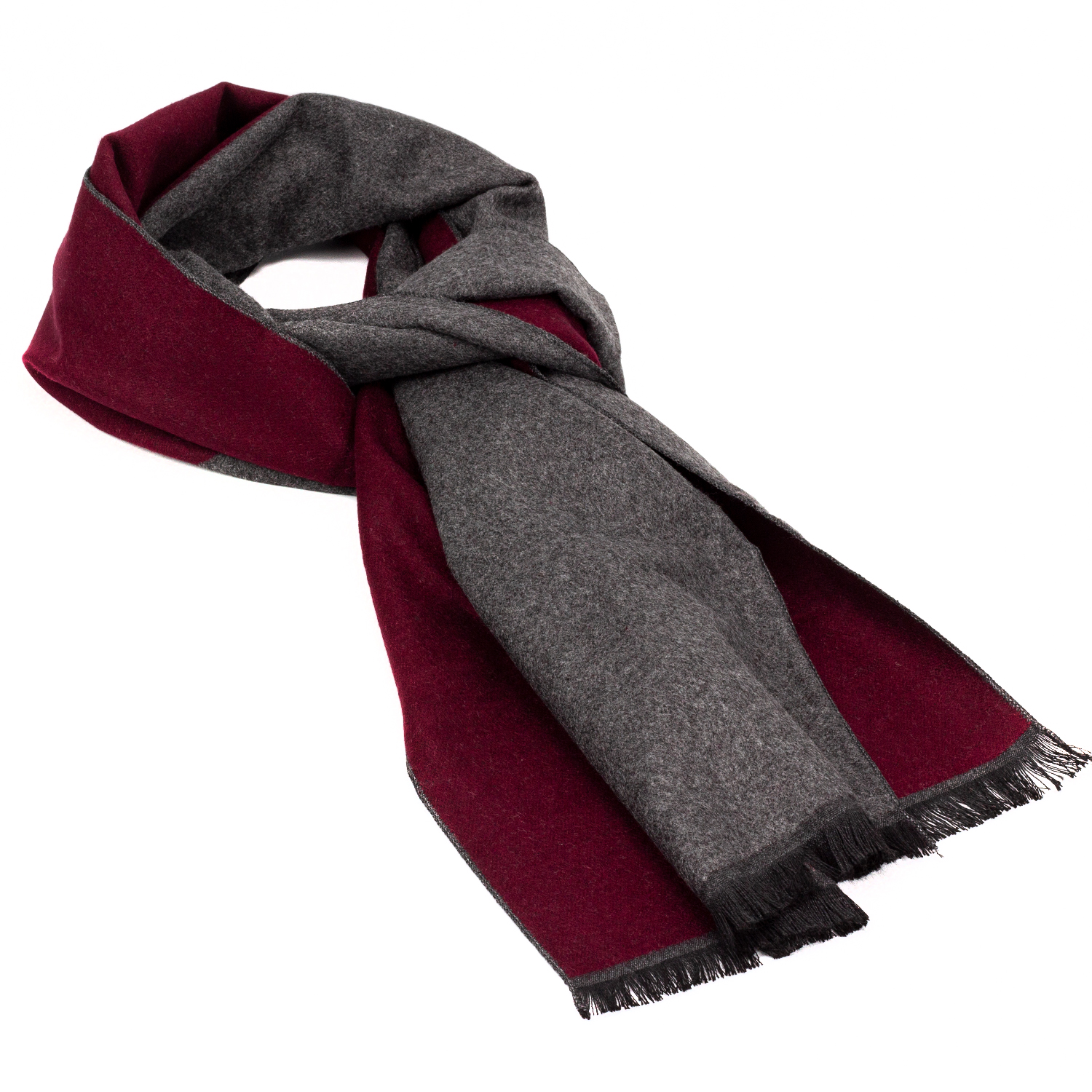 Чоловічий шарф LuxWear MS1008 сірий з червоним