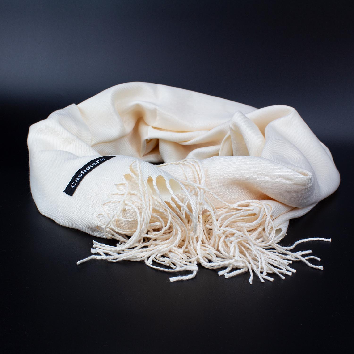 Жіночий кашеміровий шарф Cashmere S92002, кремовий