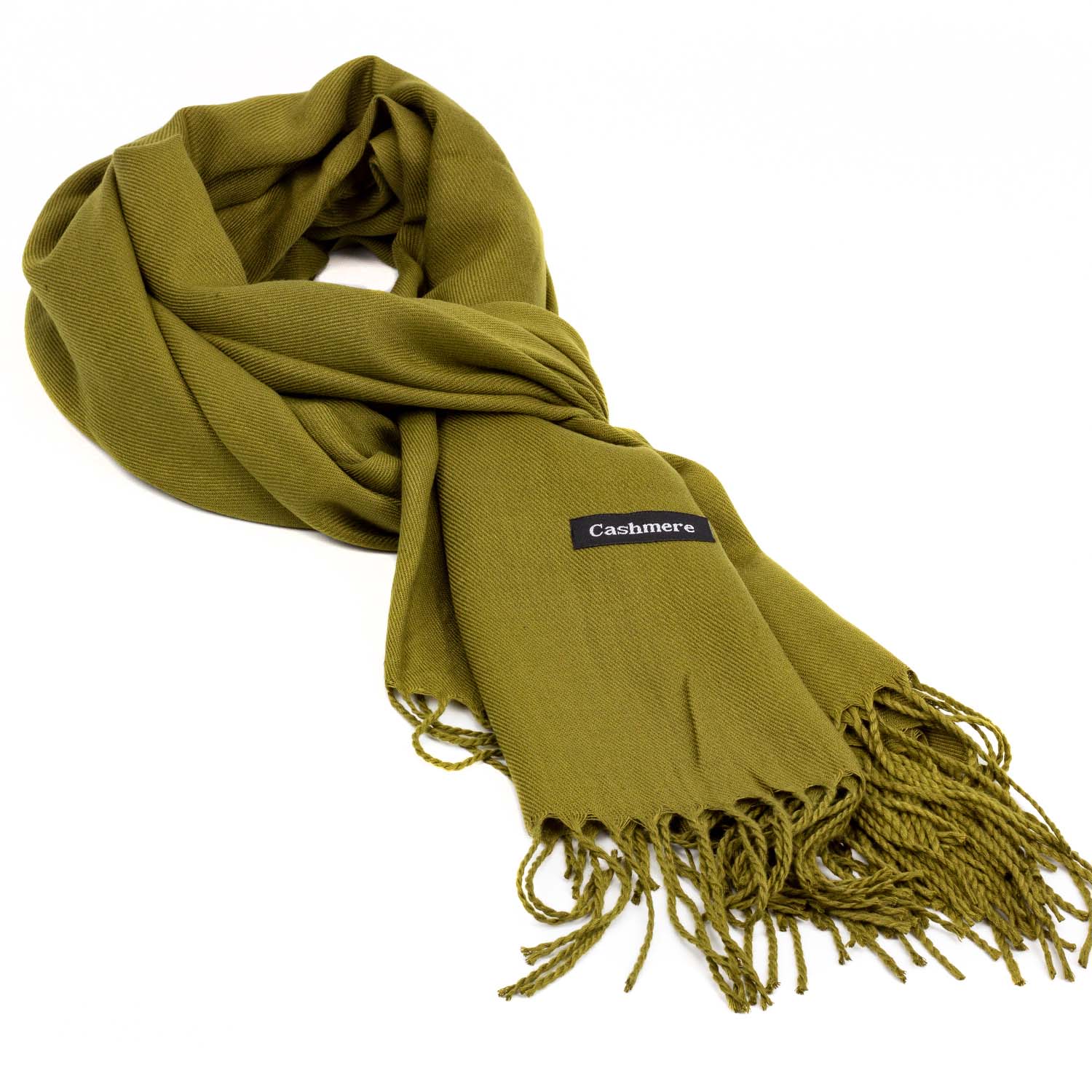 Жіночий кашеміровий шарф Cashmere S92019, оливковий
