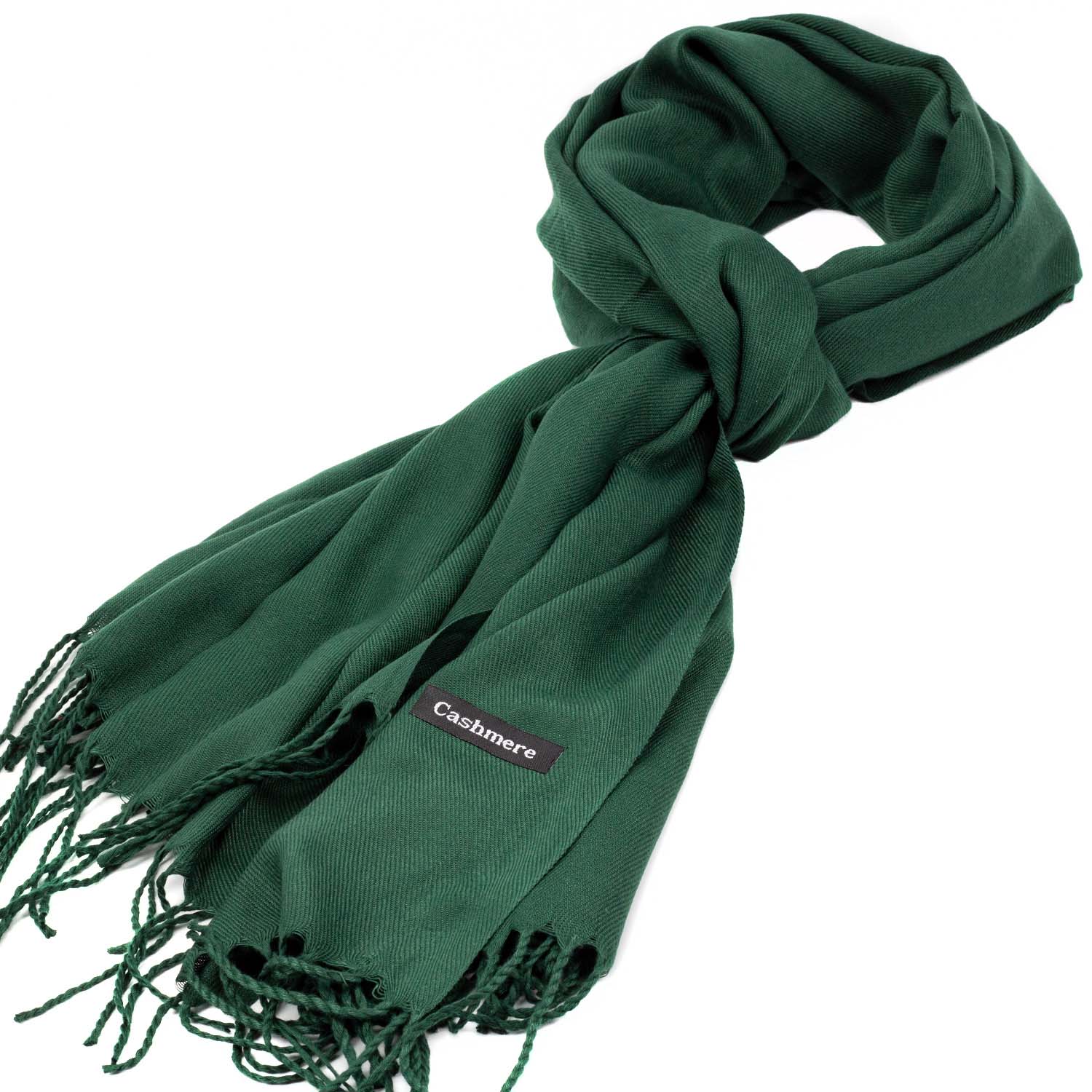 УЦІНКА! Жіночий кашеміровий шарф Cashmere DEF-S92015, темно-зелений