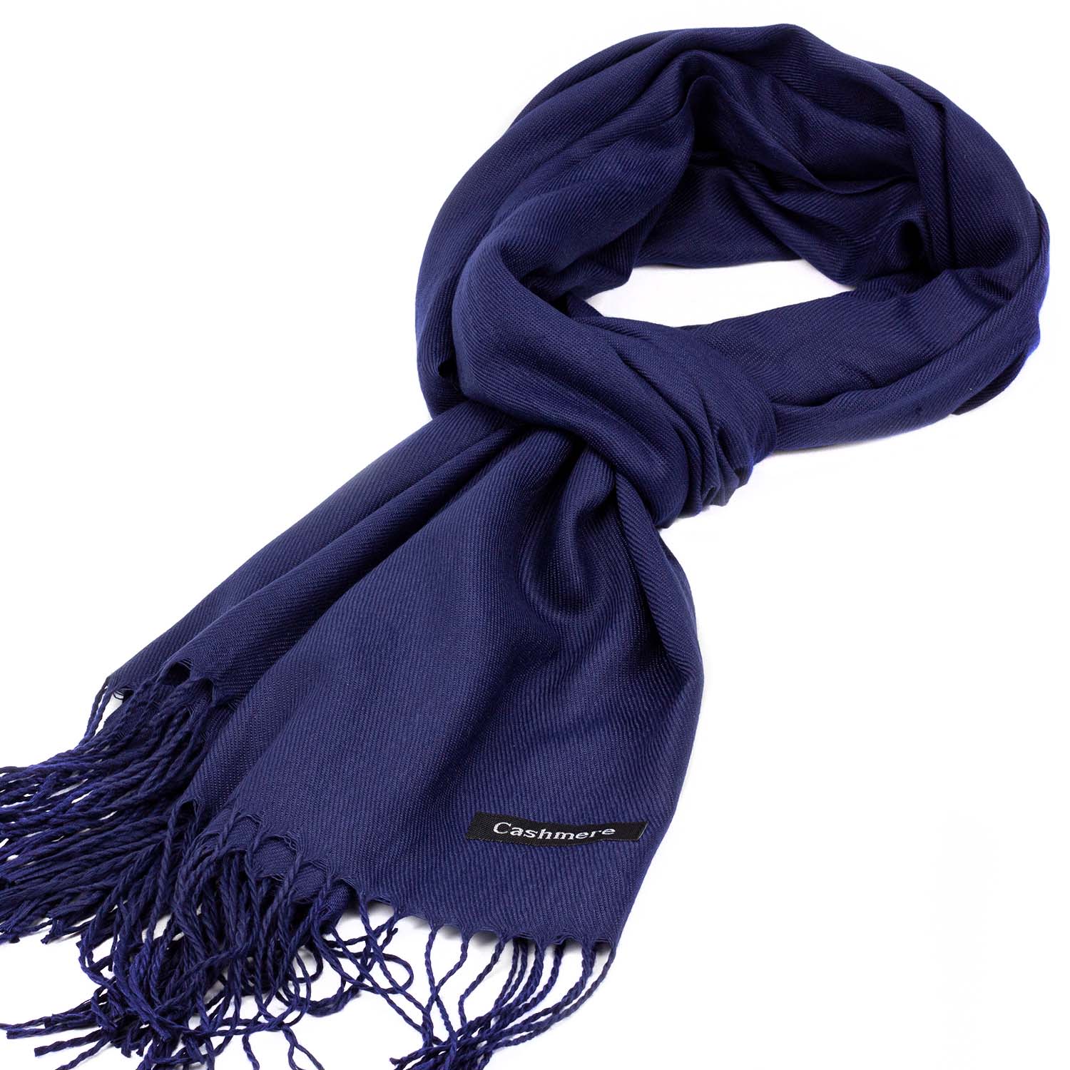 Жіночий кашеміровий шарф Cashmere S92010, темно-синій
