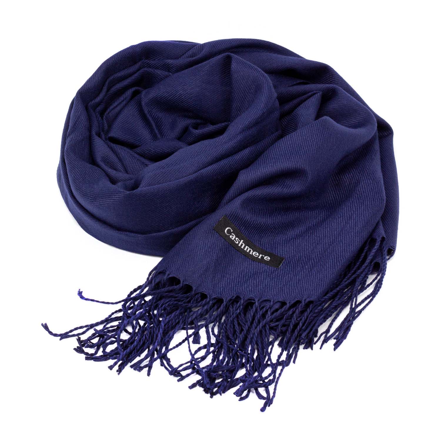 Жіночий кашеміровий шарф Cashmere S92010, темно-синій