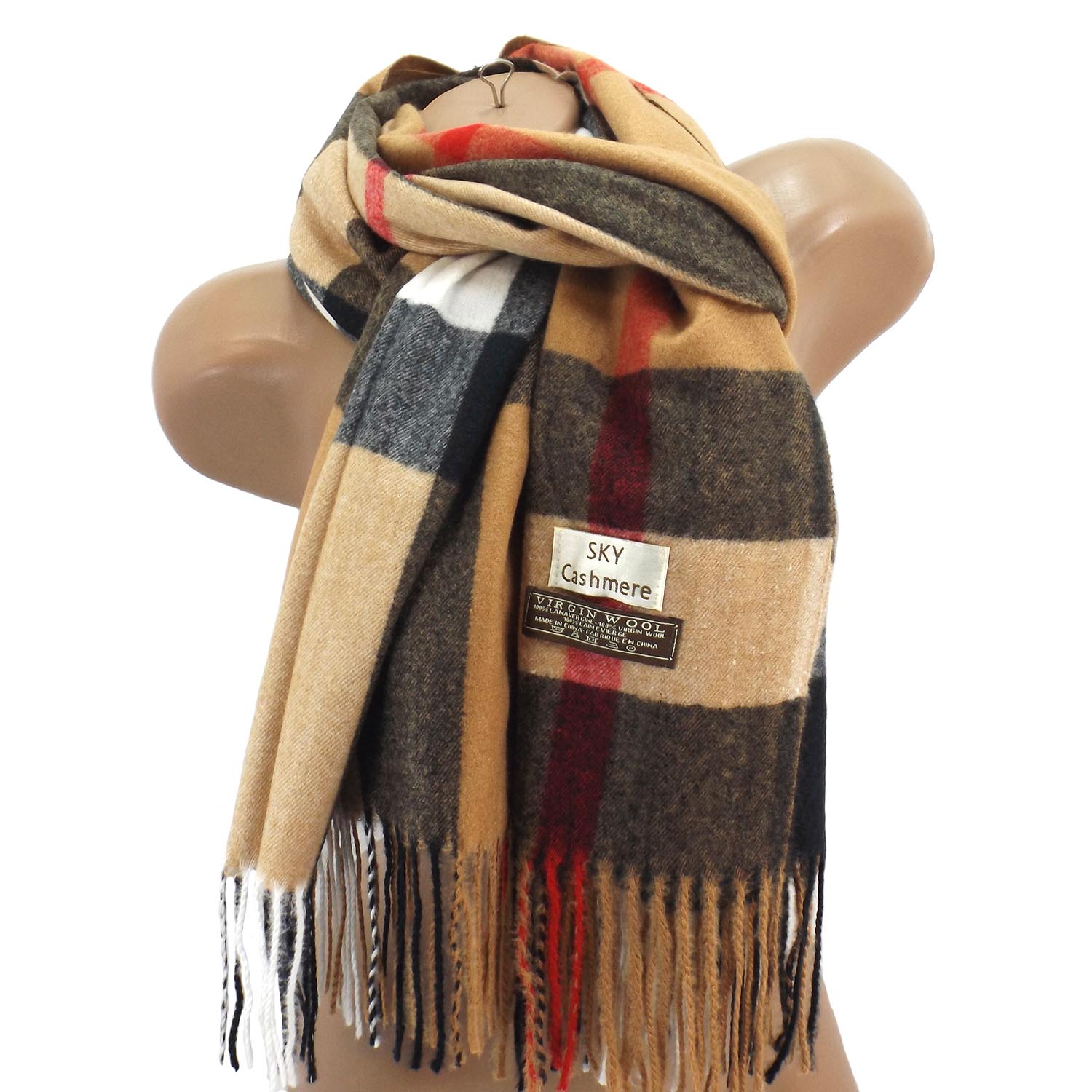 Женский шерстяной шарф Sky Cashmere S176008, цвет Burberry durk