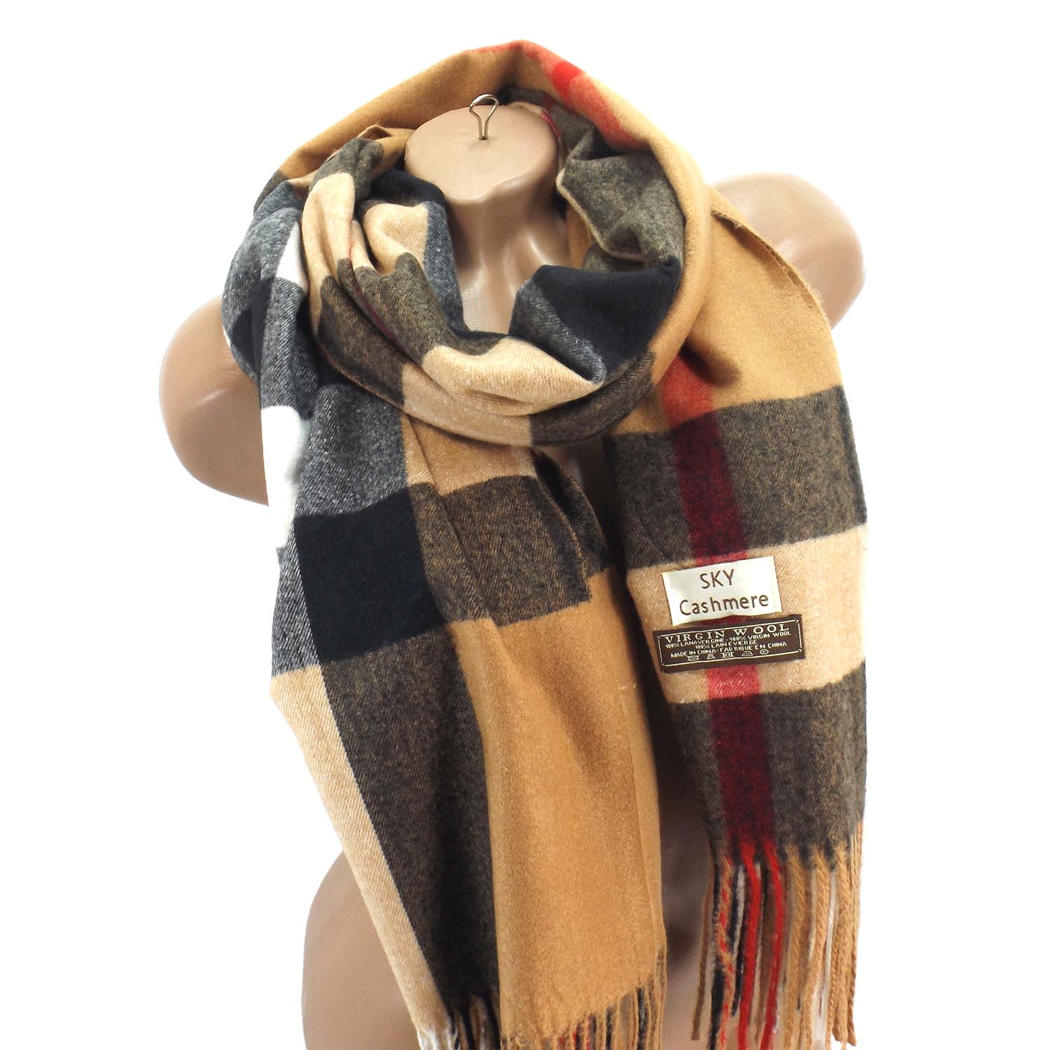 Женский шерстяной шарф Sky Cashmere S176008, цвет Burberry durk