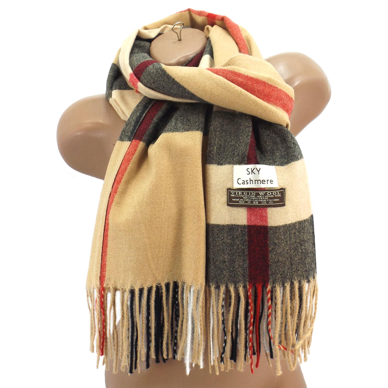 Жіночий вовняний шарф Sky Cashmere S176001, колір Burberry light
