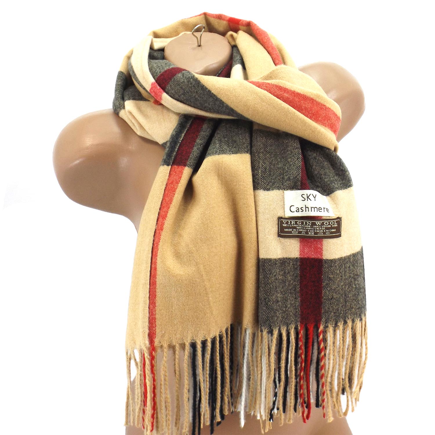 Жіночий вовняний шарф Sky Cashmere S176001, колір Burberry light