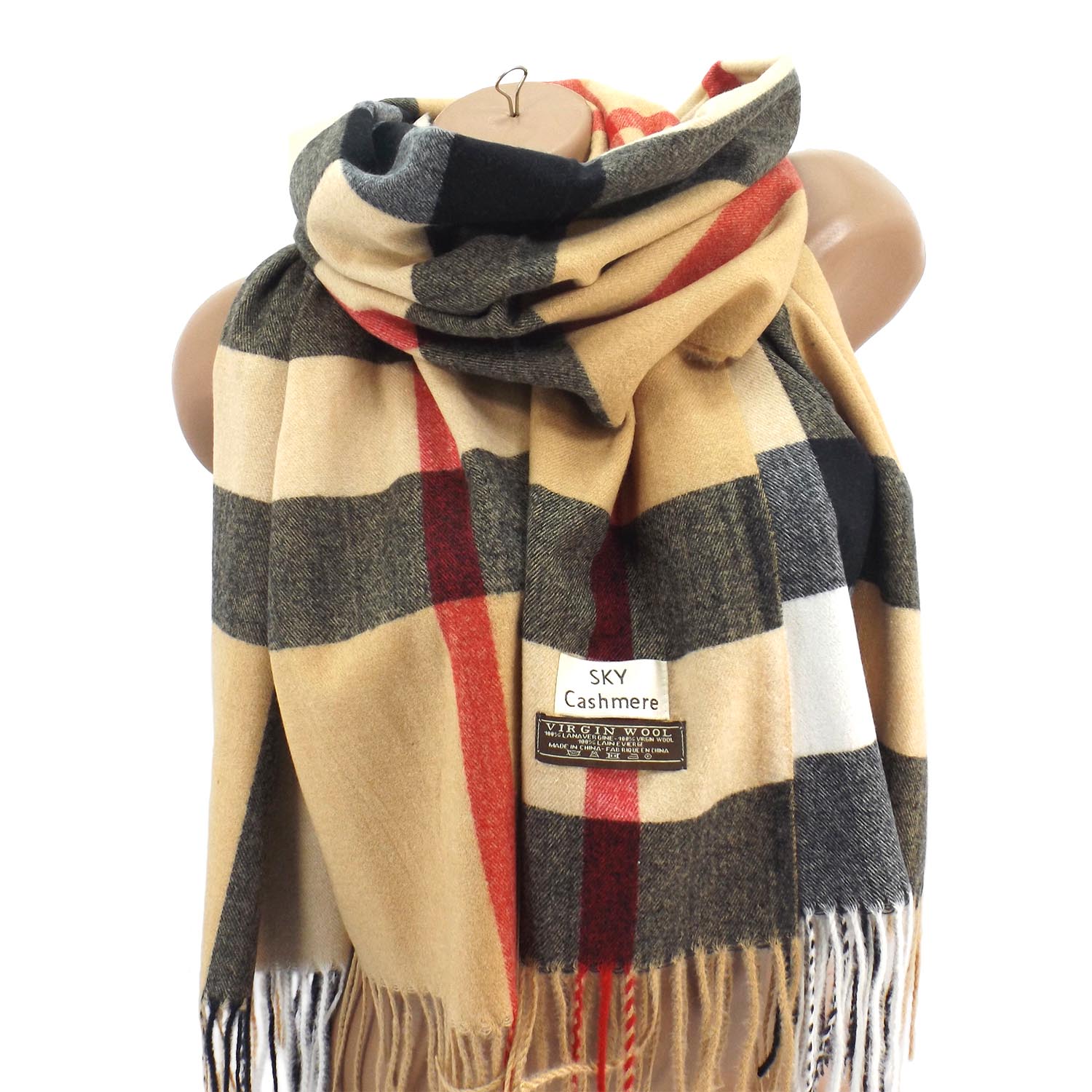 Жіночий вовняний шарф Sky Cashmere S176001, колір Burberry light