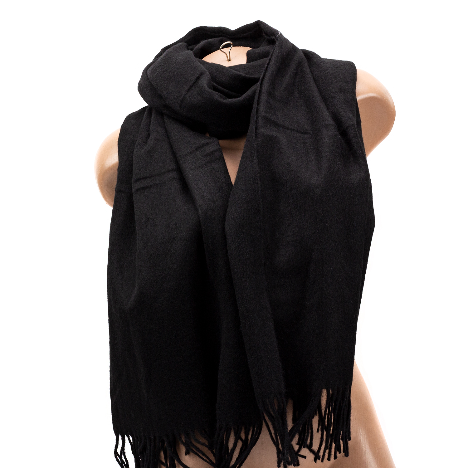 Женский кашемировый шарф LuxWear S128011 черный