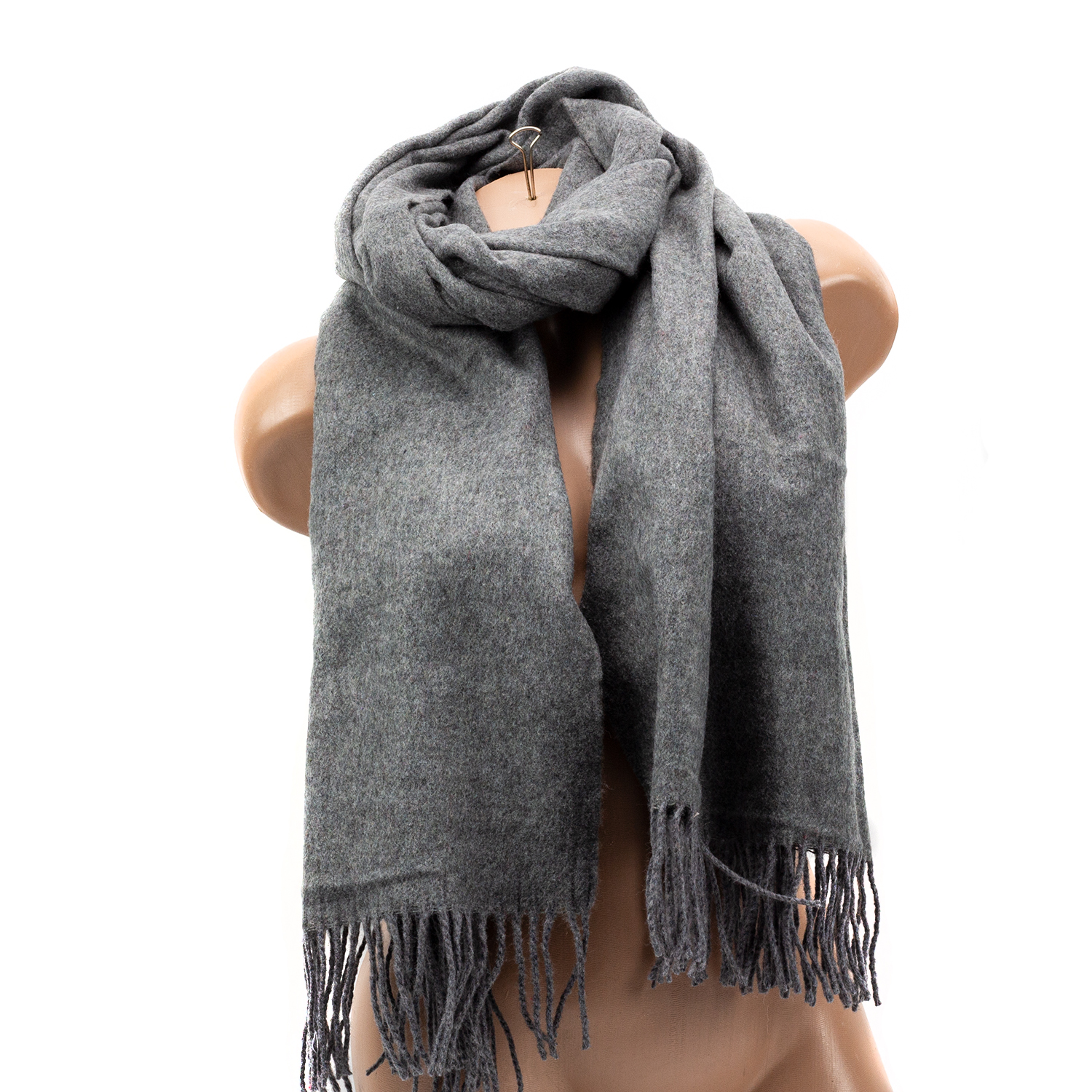 Женский кашемировый шарф LuxWear S128013 серый