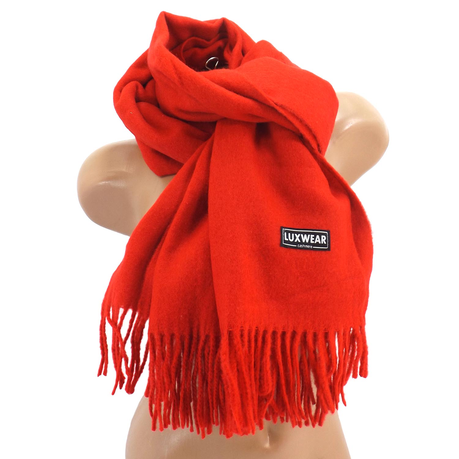 Женский кашемировый шарф LuxWear S128007 Красный