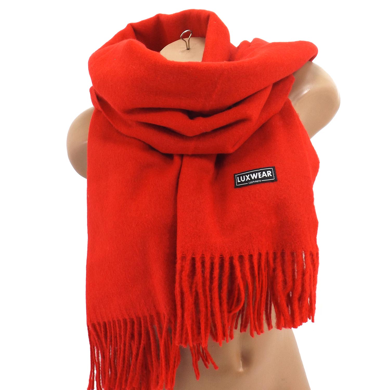 Женский кашемировый шарф LuxWear S128007 Красный