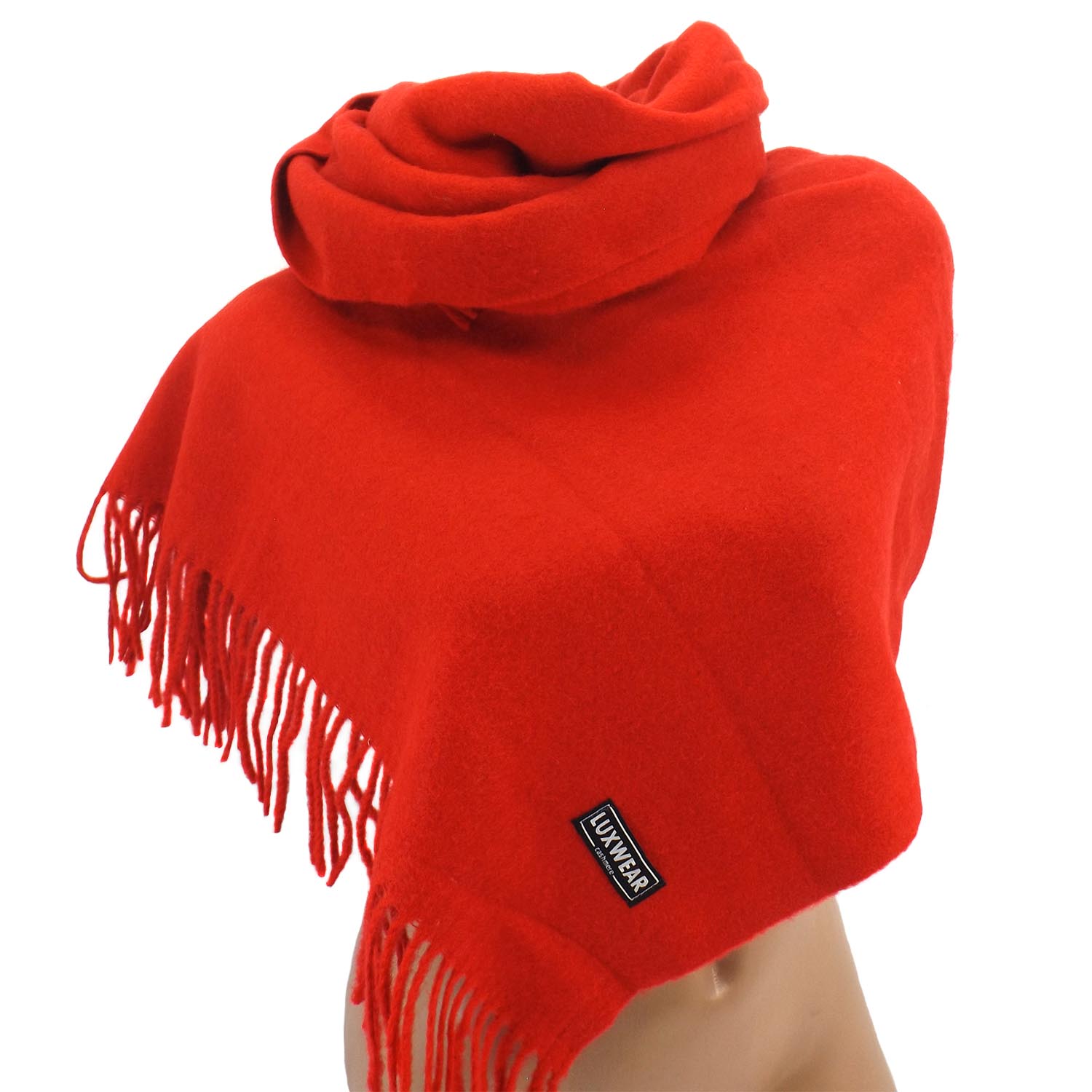 Женский кашемировый шарф LuxWear S128007 Красный