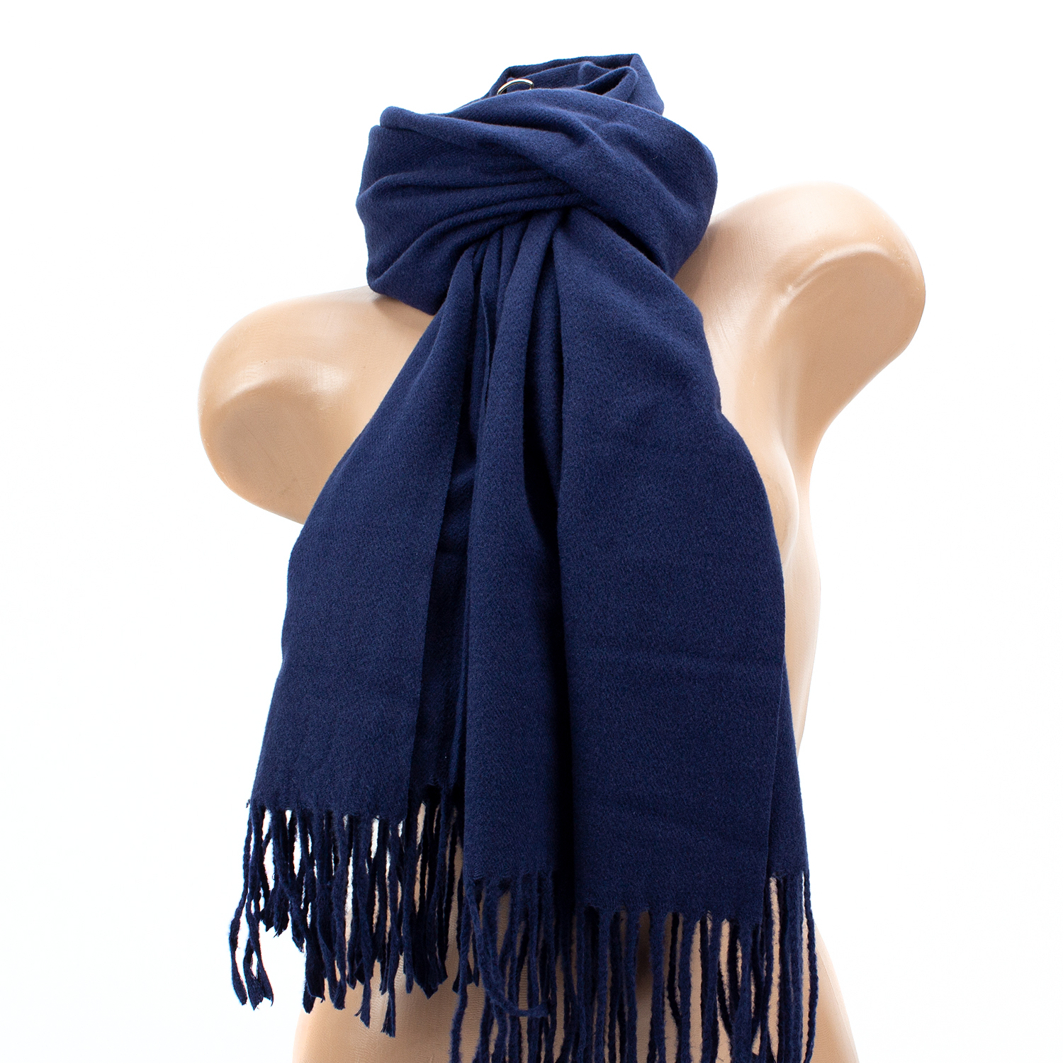 Женский однотонный зимний шарф Corze GS-106, темно-синий