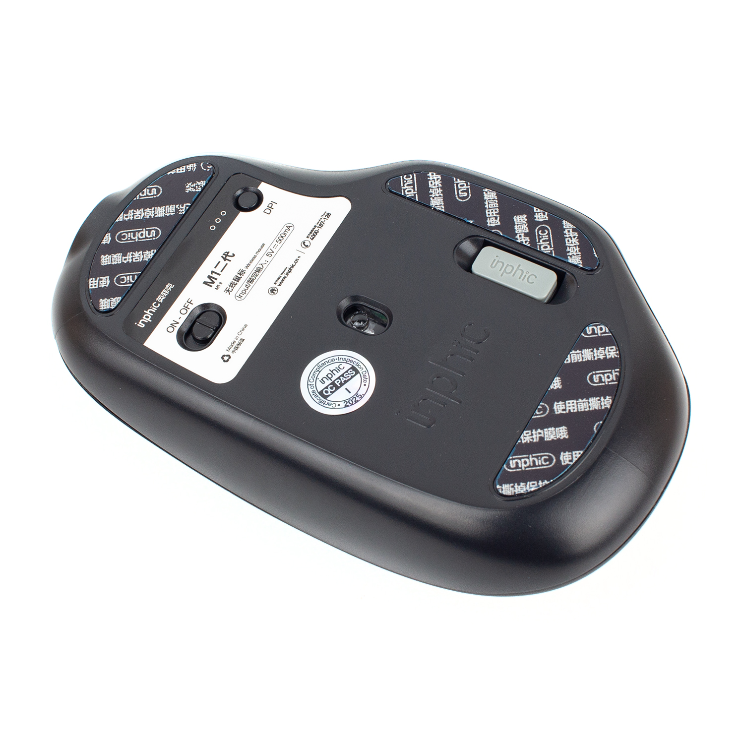 Бездротова миша Inphic M1BL GEN2 USB 2.4G, акумуляторна, тиха, чорна