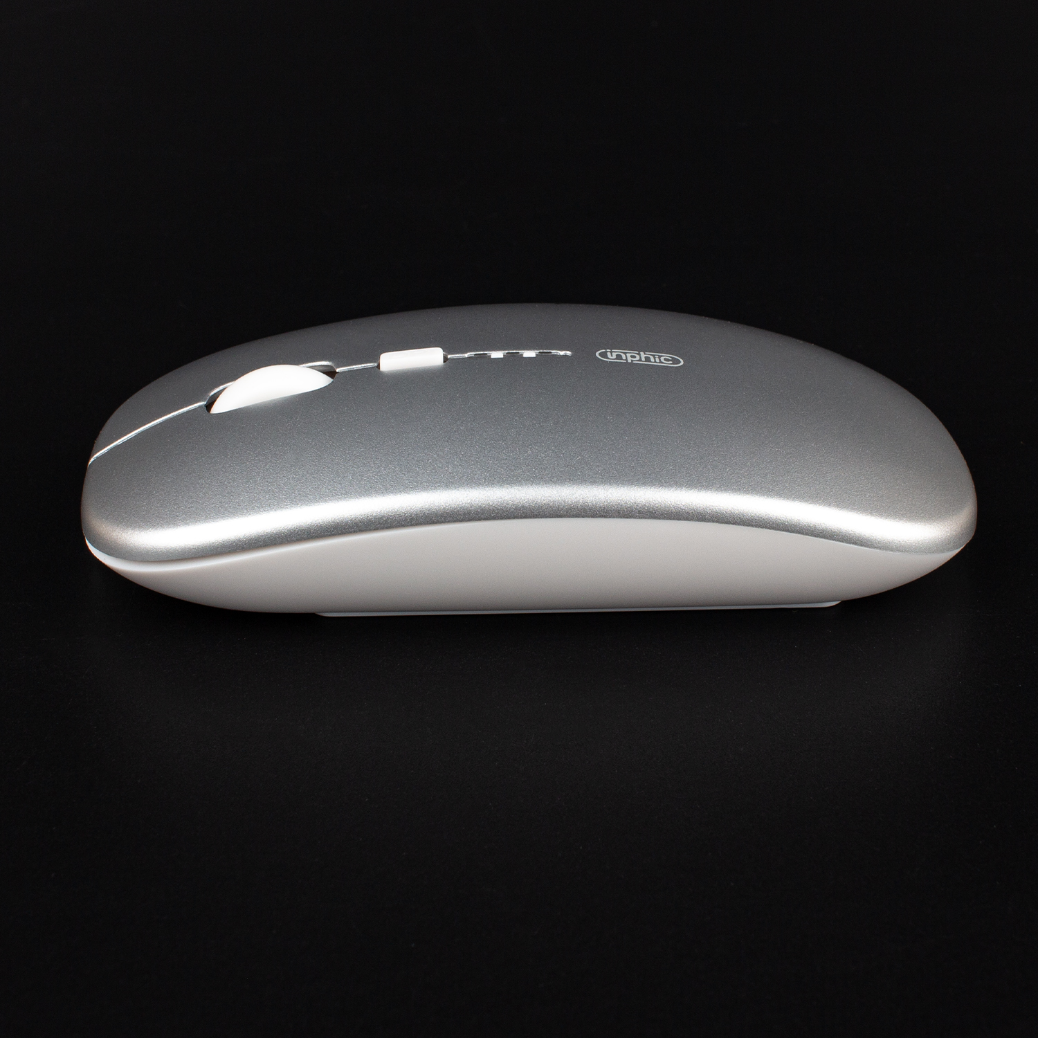 Бездротова миша Inphic M1PROGR USB 2.4G + bluetooth, акумуляторна, тиха, сіра