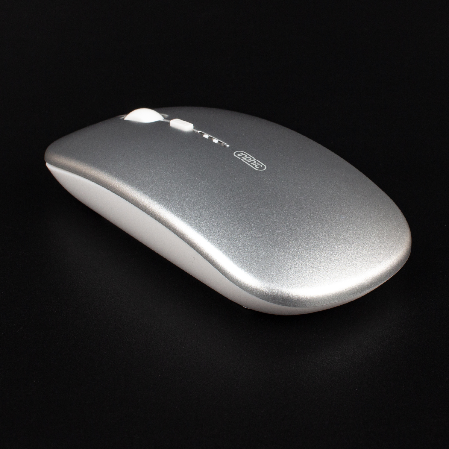 Бездротова миша Inphic M1PROGR USB 2.4G + bluetooth, акумуляторна, тиха, сіра