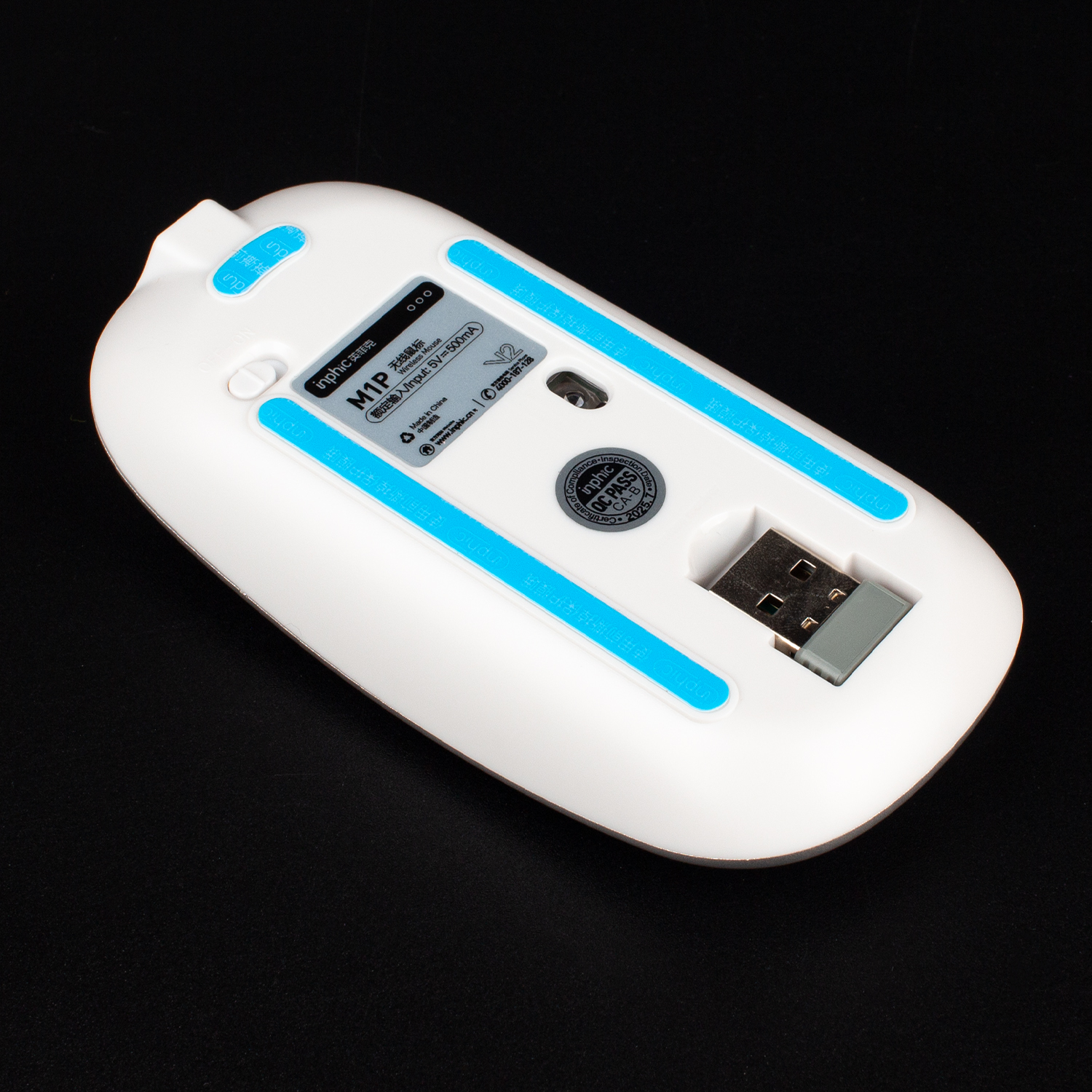 Бездротова миша Inphic M1PGR USB 2.4G, акумуляторна, тиха, сіра