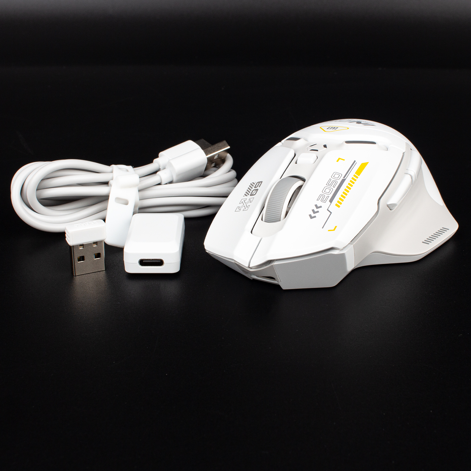 Бездротова ігрова миша Inphic IN9 PAW3311 12000 DPI, Bluetooth 5.0 + 2.4G + Type-C, Silent, біла