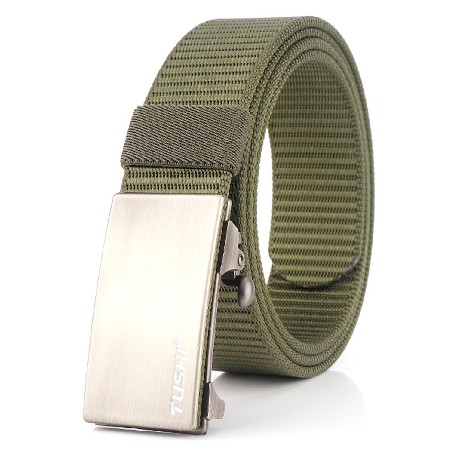 Мужской спортивный тактический ремень Tushi PT1005, зеленый с серым