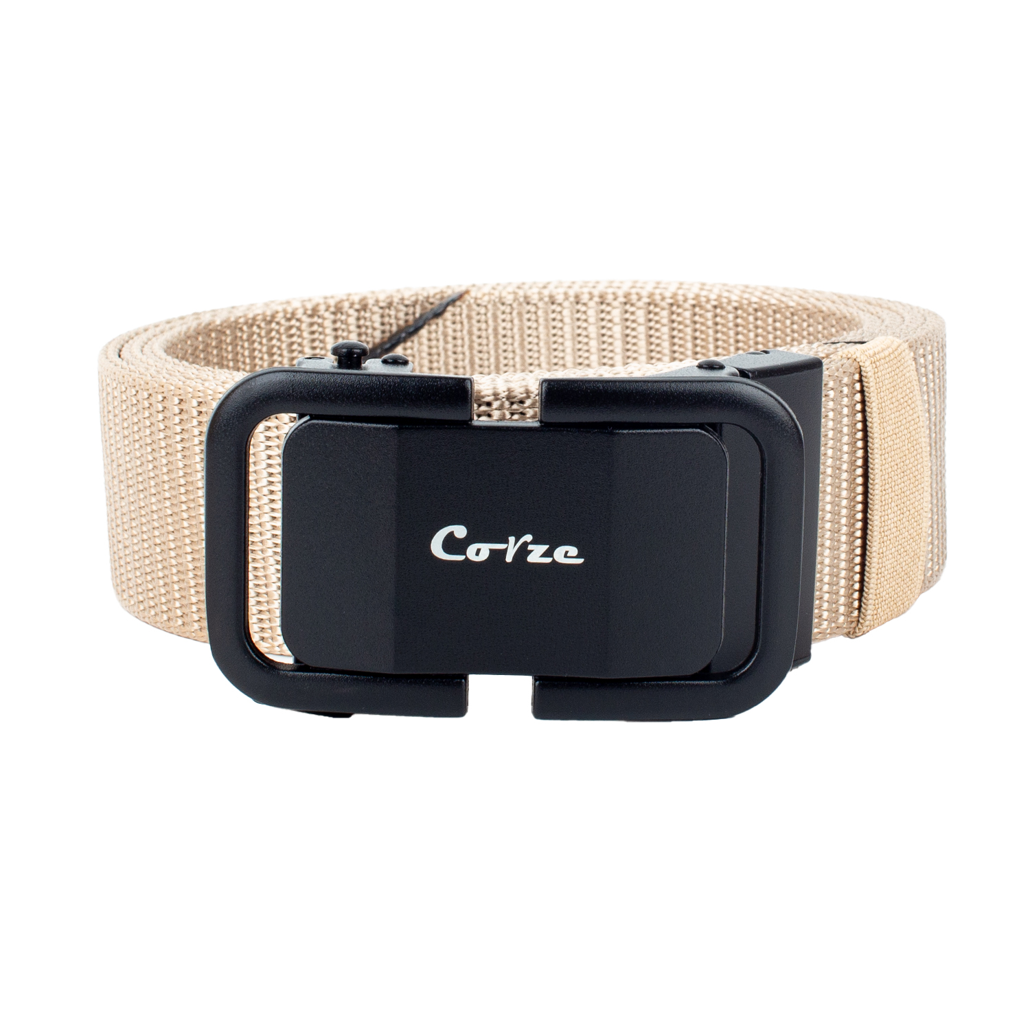 Тактичний спортивний ремінь Corze CRB6BG Nylon Pro бежевий з автоматичною пряжкою та захистом від подряпин